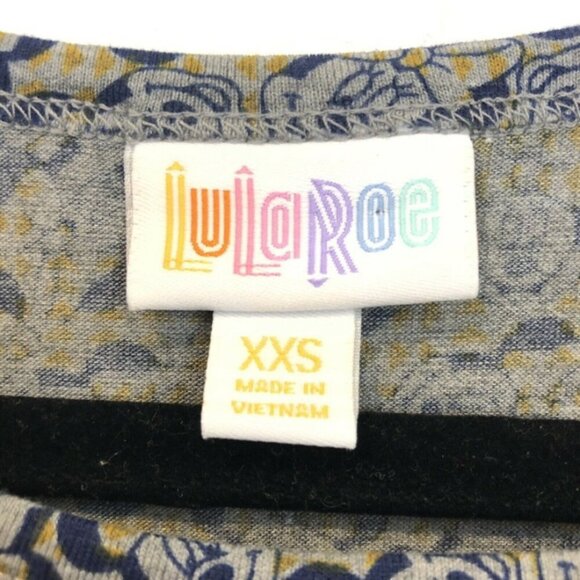 LuLaRoe XXS Minnie Mouse Print Gray & Yellow Short Sleeve Swing Dress Shift Rare - Picture 5 of 9